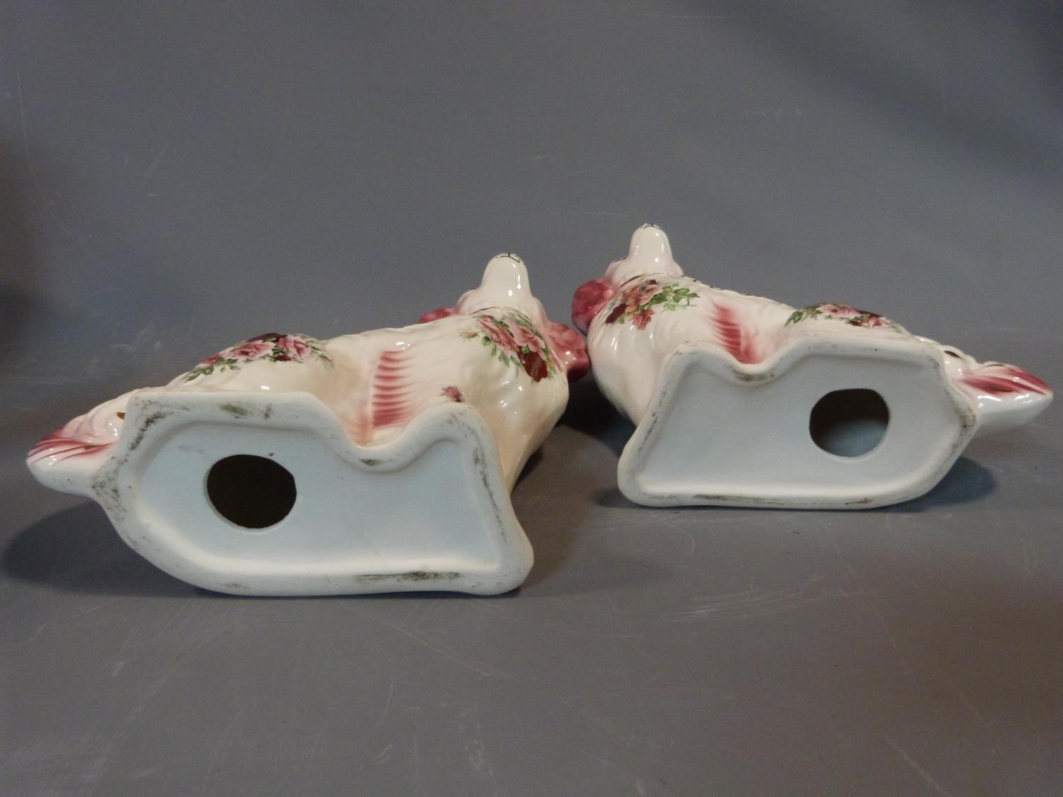 A pair of ceramic Staffordshire style dogs and a hand painted porcelain twin handled vase with - Image 7 of 7