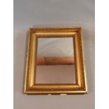 A 19th century giltwood and gesso rectangular wall mirror. 51x42cm