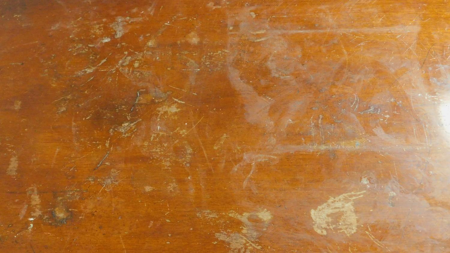 A Georgian mahogany D end dining table with two extra leaves. H.75 W.233 D.125cm - Image 8 of 12