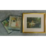 Two late early Art Deco House Garden magazines together with a framed and glazed print. 33x25cm (