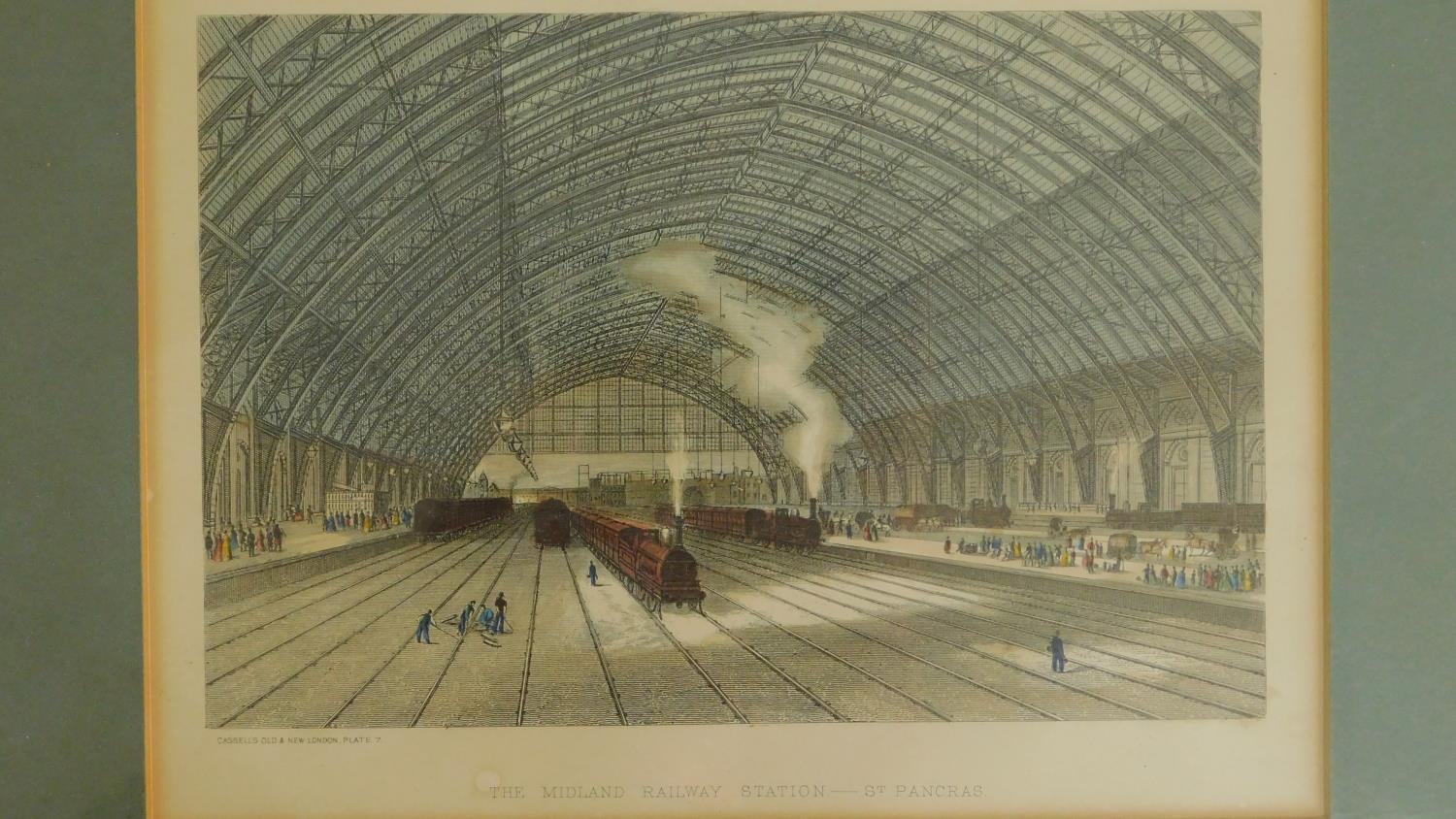 Two framed and glazed lithographs depicting St Pancreas' railway station in the industrial era and - Image 4 of 7
