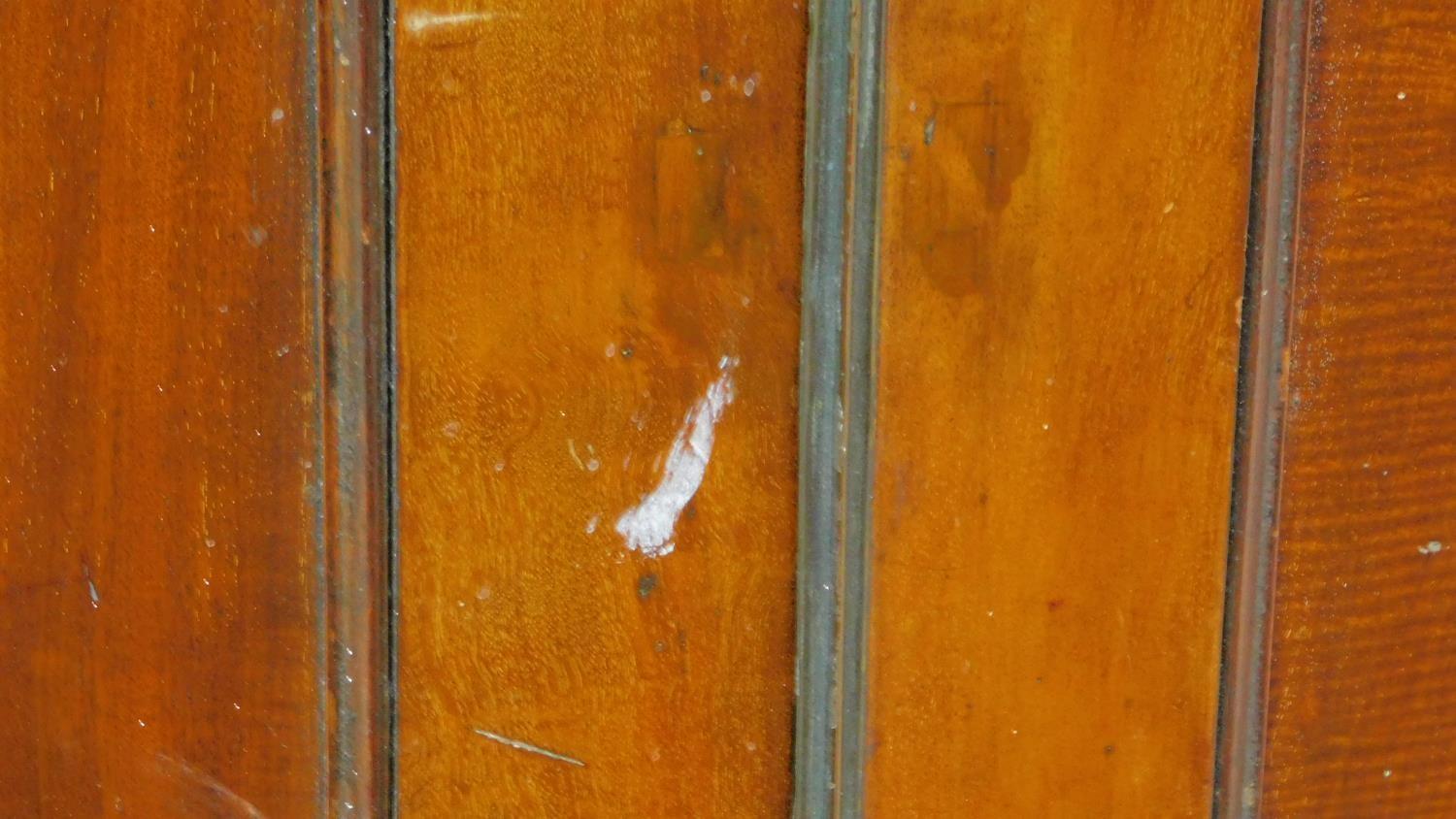 An early 19th century plum pudding mahogany hall cupboard fitted with panel doors enclosing - Image 8 of 10