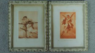 Two framed and glazed nineteenth century Hautcoeur prints depicting angels, titled 'Marauder' and