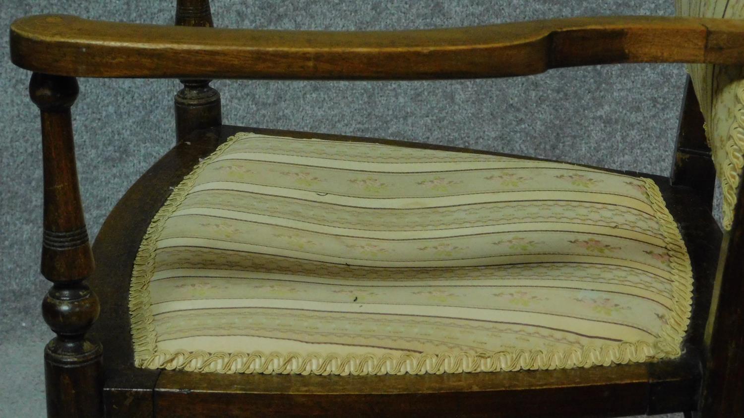 An Edwardian stained beech open armchair. H.86cm - Image 5 of 9