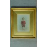 A gilt framed and glazed watercolour of a young boy. 60x49cm