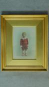 A gilt framed and glazed watercolour of a young boy. 60x49cm