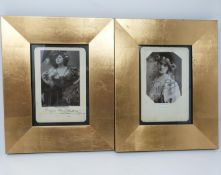 A pair of Edwardian framed signed photographs