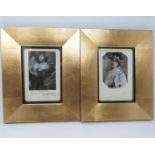 A pair of Edwardian framed signed photographs