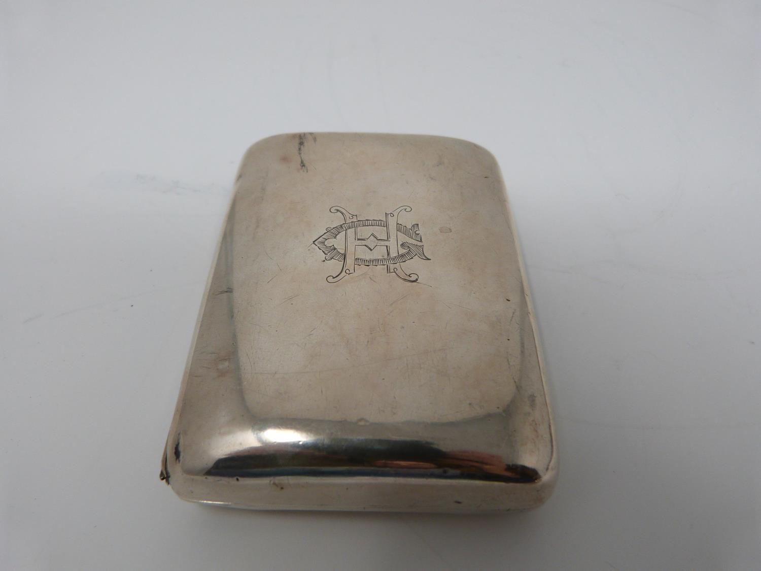 Two silver cigarette cases, the smaller with stylised foliate decoration and central shield - Image 2 of 12