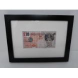 Banksy Di-faced tenner. Di Faced Tenner(Framed), 2004 offset lithograph. Accompanied by an