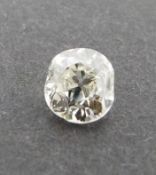 A Cushion shape loose old mine diamond, tinted SI, approx 0.54 cts