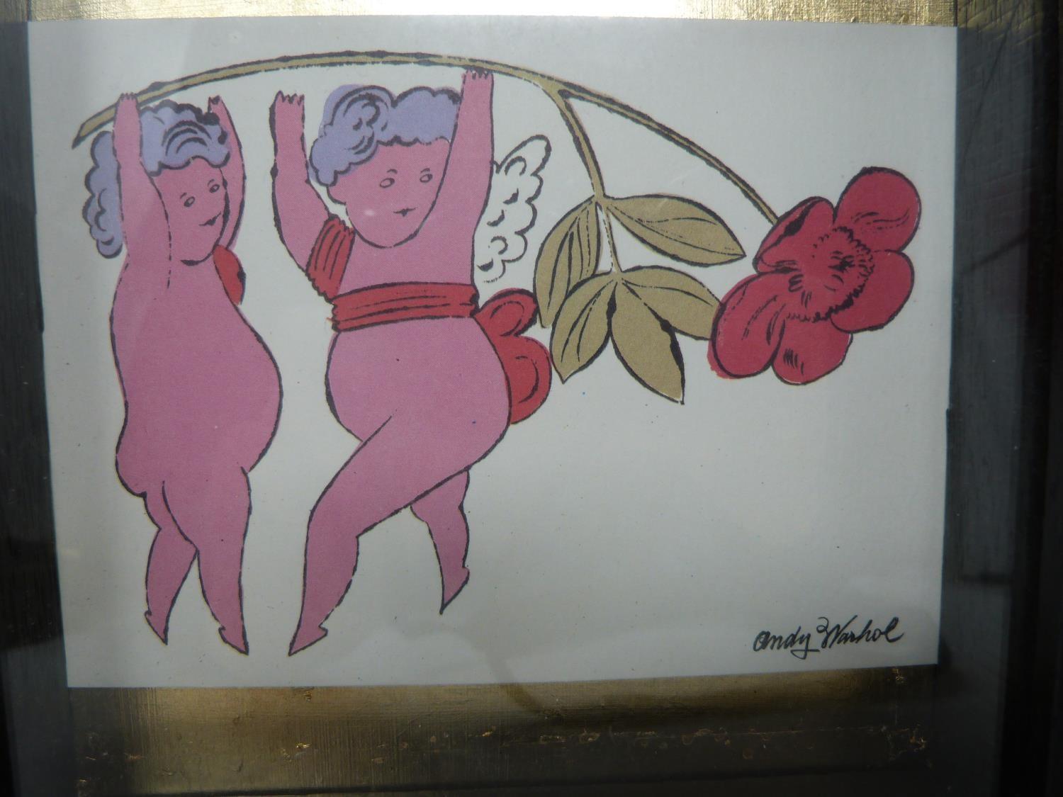 A framed Andy Warhol coloured lithograph. In box frame on gold leaf panel. In the bottom of my - Image 3 of 5