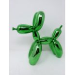 After Jeff Koons Balloon Dog green. Limited Edition released by Editions Studio. Cold cast resin.