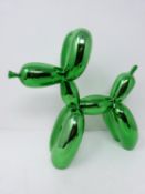 After Jeff Koons Balloon Dog green. Limited Edition released by Editions Studio. Cold cast resin.