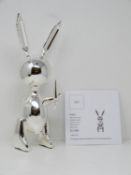 After Jeff Koons Silver Gold Rabbit by Editions Studio. New in box with certificate of authenticity.