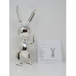 After Jeff Koons Silver Gold Rabbit by Editions Studio. New in box with certificate of authenticity.