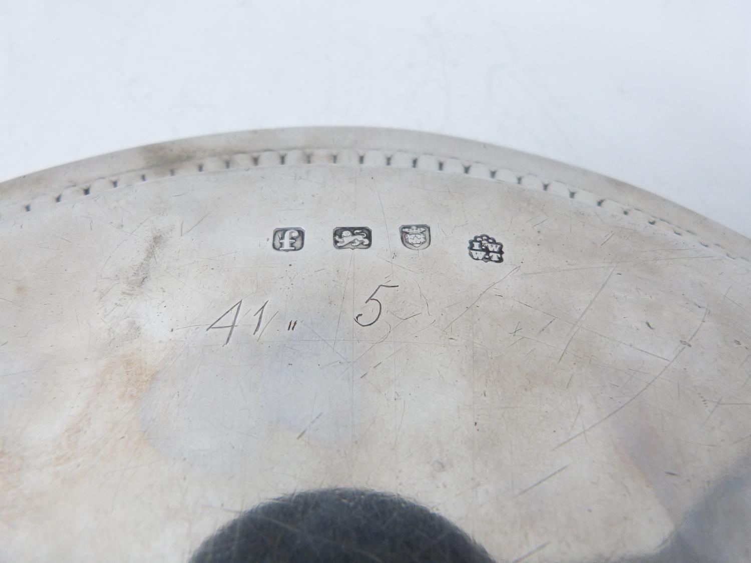 Georgian silver oval tray on four tapering feet. John Wakelin & William Taylor, London, 1781. - Image 4 of 6