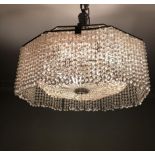 An Art Deco Baccarat crystal ceiling chandelier with eight lights. Wedding cake design. H.50 D.60