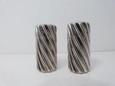 A pair of Victorian Sampson Mordan Spiral silver scent bottle and pill holder. Hallmarked: S.M for