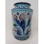 A Cantagalli Italian majolica vase. Decorated with a stylised foliate and floral design. Geometric