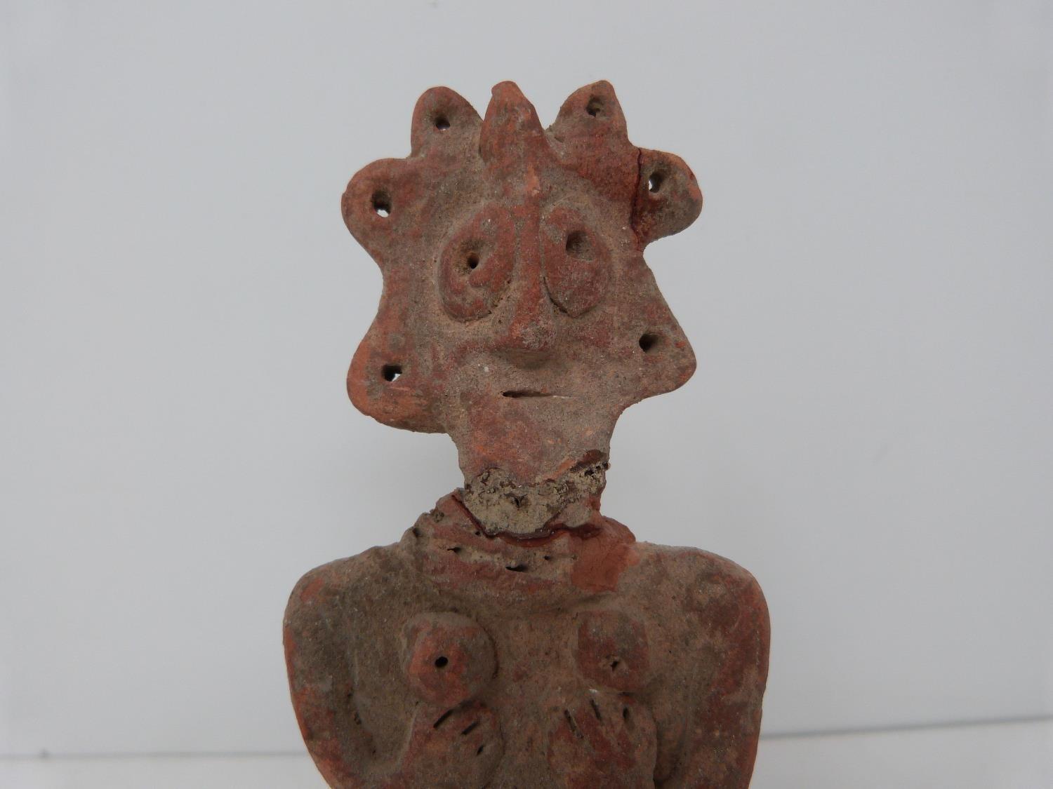 A large terracotta Syro-Hittite civilisation Idol statuette. Possibly circa 2000-1500 BC. Previously - Image 2 of 3