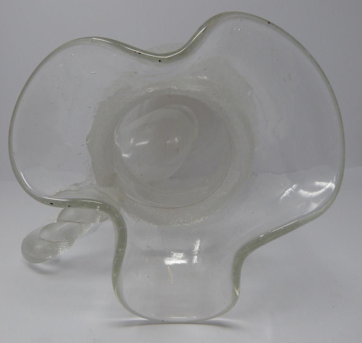 Antique crackle glass champagne pitcher and blown glass handle ice scoop, 1870, by Boston and - Image 3 of 6