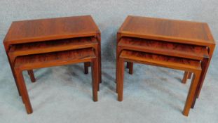 A pair of rare 1960's Danish rosewood nests of graduating occasional tables with rectangular tops