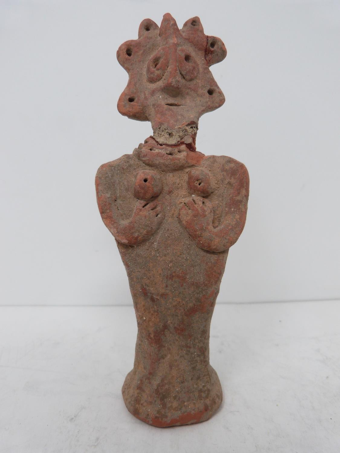 A large terracotta Syro-Hittite civilisation Idol statuette. Possibly circa 2000-1500 BC. Previously