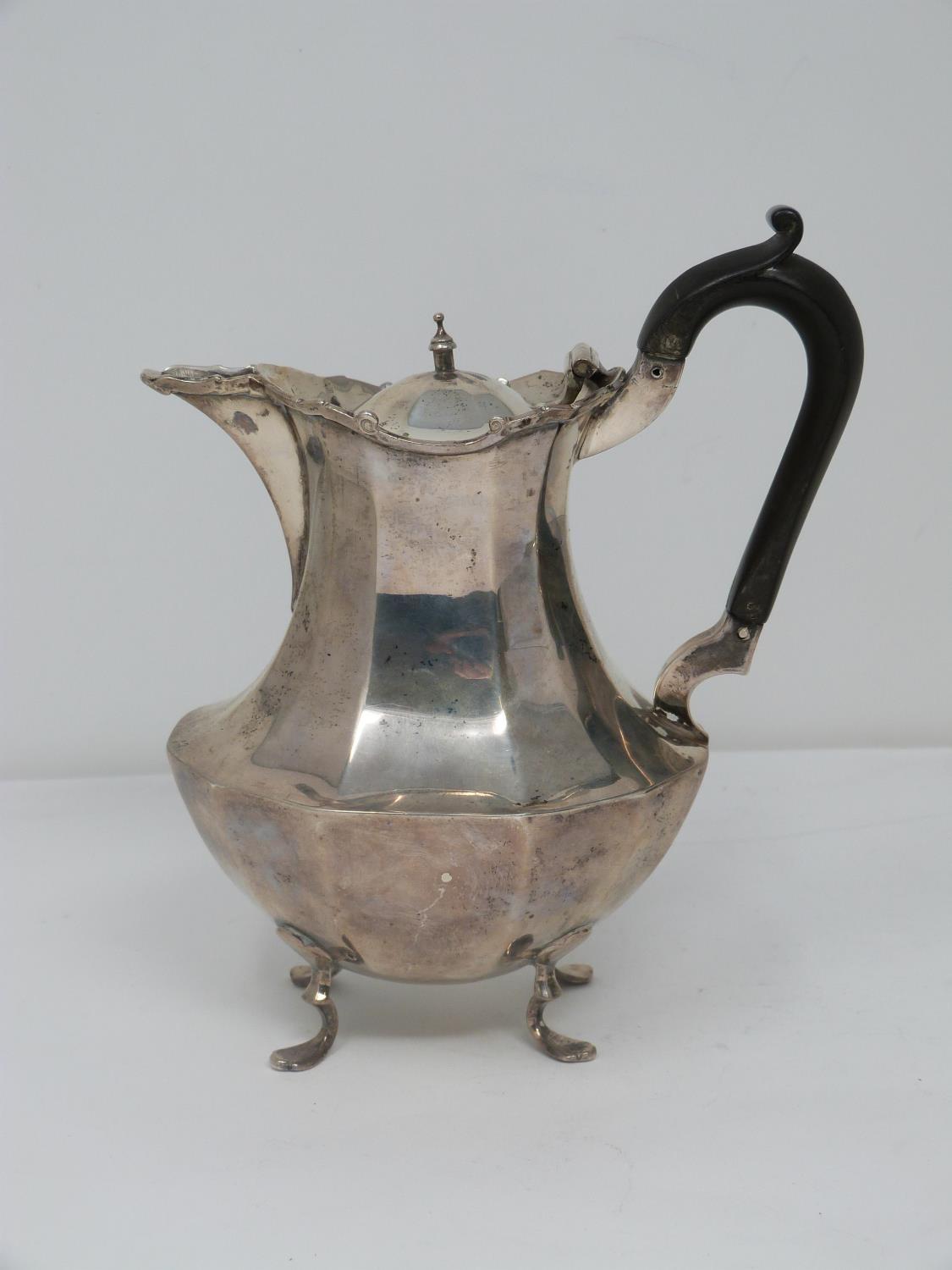 An antique silver coffee pot and tea pot. The Victorian Coffee pot has angular design, maker JH - Image 5 of 19