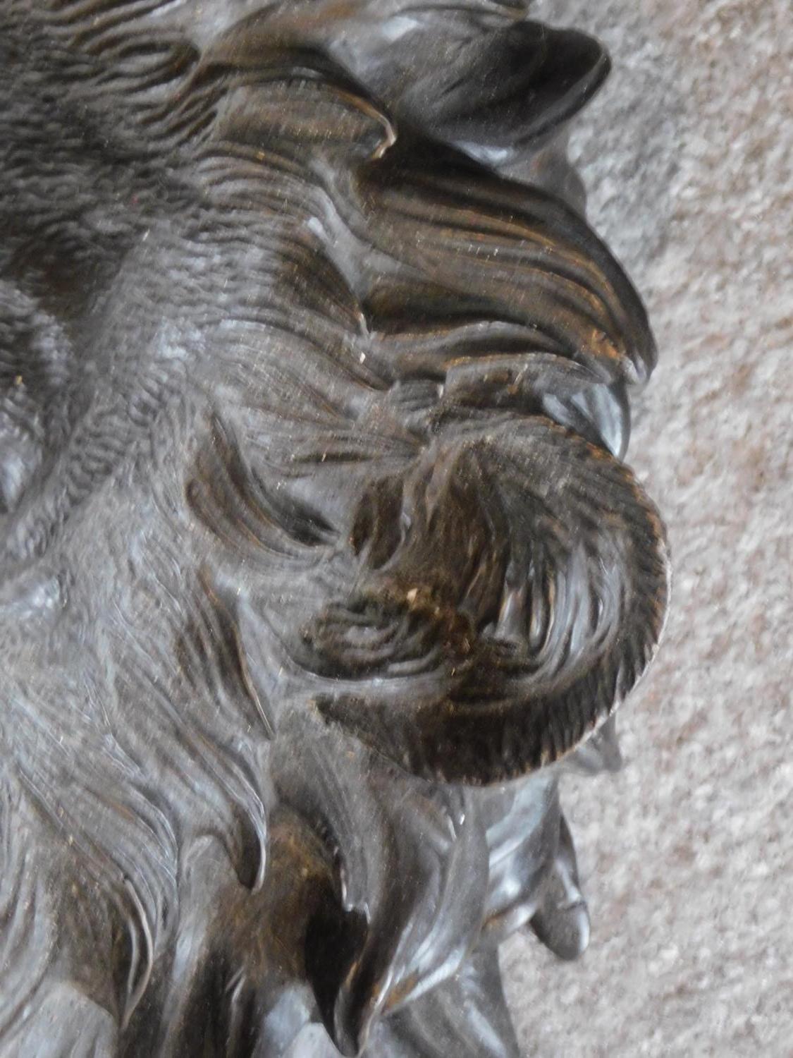 An Italian antique bronze wall mounted lion head. Realistically modelled. 45x46cm - Image 3 of 4