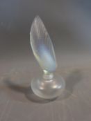 A Lalique signed Coquillage opal glass perfume bottle. H 16cm.