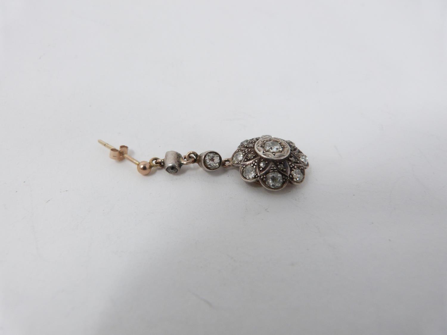 A pair of Victorian old mine diamond cluster drop earrings. Each earing set with nineteen - Image 4 of 6