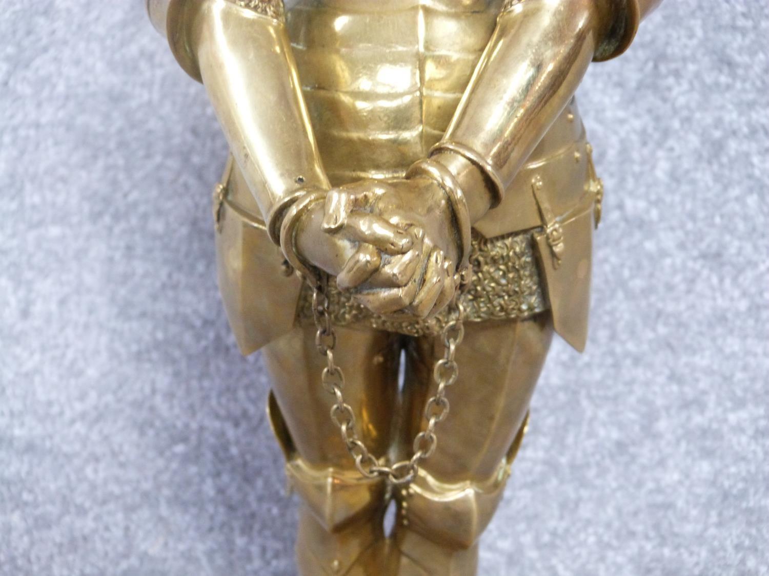 A Barrias gilt bronze Joan of Arc statue. Louis Ernest Barrias (French, 1841-1905), a gilded - Image 5 of 13