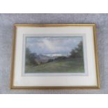 A framed and glazed 20th century watercolour landscape 'The Thames from Greenwich park. Signed