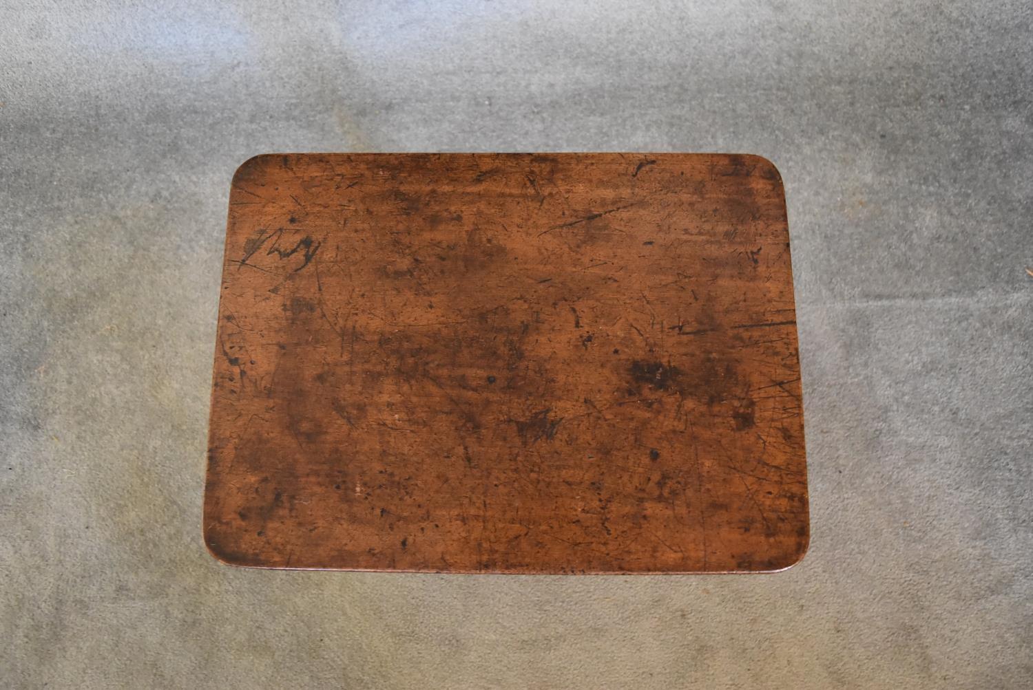 A 19th century mahogany tea table on tripod base with cabriole supports. 52 x 59cm - Image 4 of 4