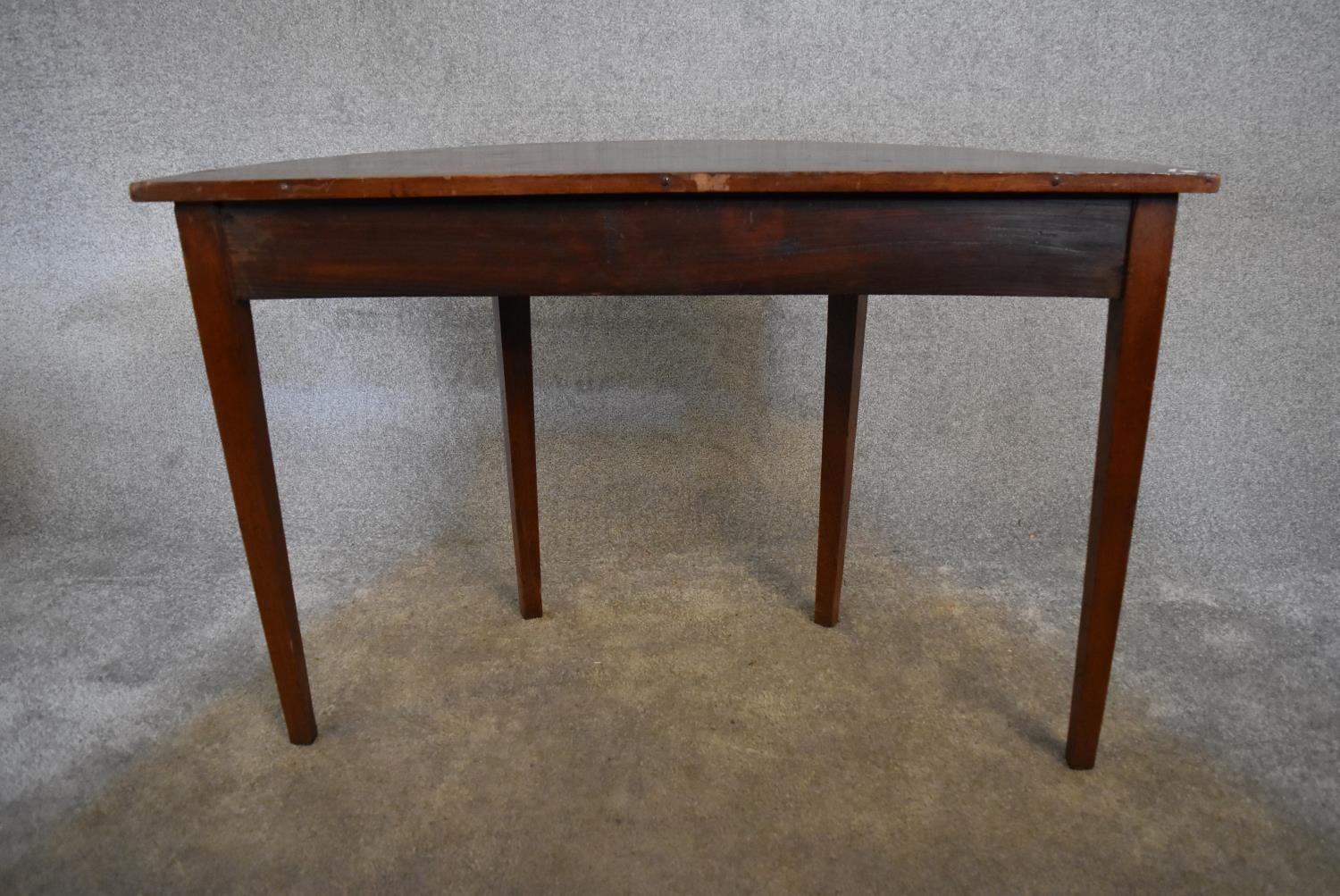 A Georgian mahogany demi lune console table. H.72 x 52cm - Image 4 of 4