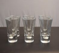 A set of 6 shot glasses. H.9cm