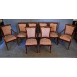 A set of eight Empire style dining chairs with label to underside signed 'Ceraciones Ropesa S.L.