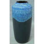 A Vintage West German blue turquoise and black glaze Fat Lava pottery vase, by Scheurich. H.45cm