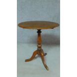 A 19th mahogany oval topped lamp table on turned tripod support. H.73 W.66 D.45cm