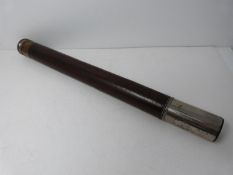 A Cary of London antique extending telescope with brass fittings and leather covering. Sliding lense