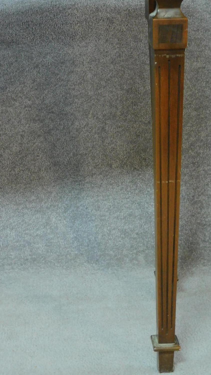 An Adam style mahogany console table on square tapering fluted supports. H.84 W.151 D.45cm - Image 4 of 9