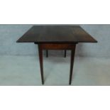 A 19th century mahogany dropleaf table raised on square tapering supports. H.72 W.92 D.91cm