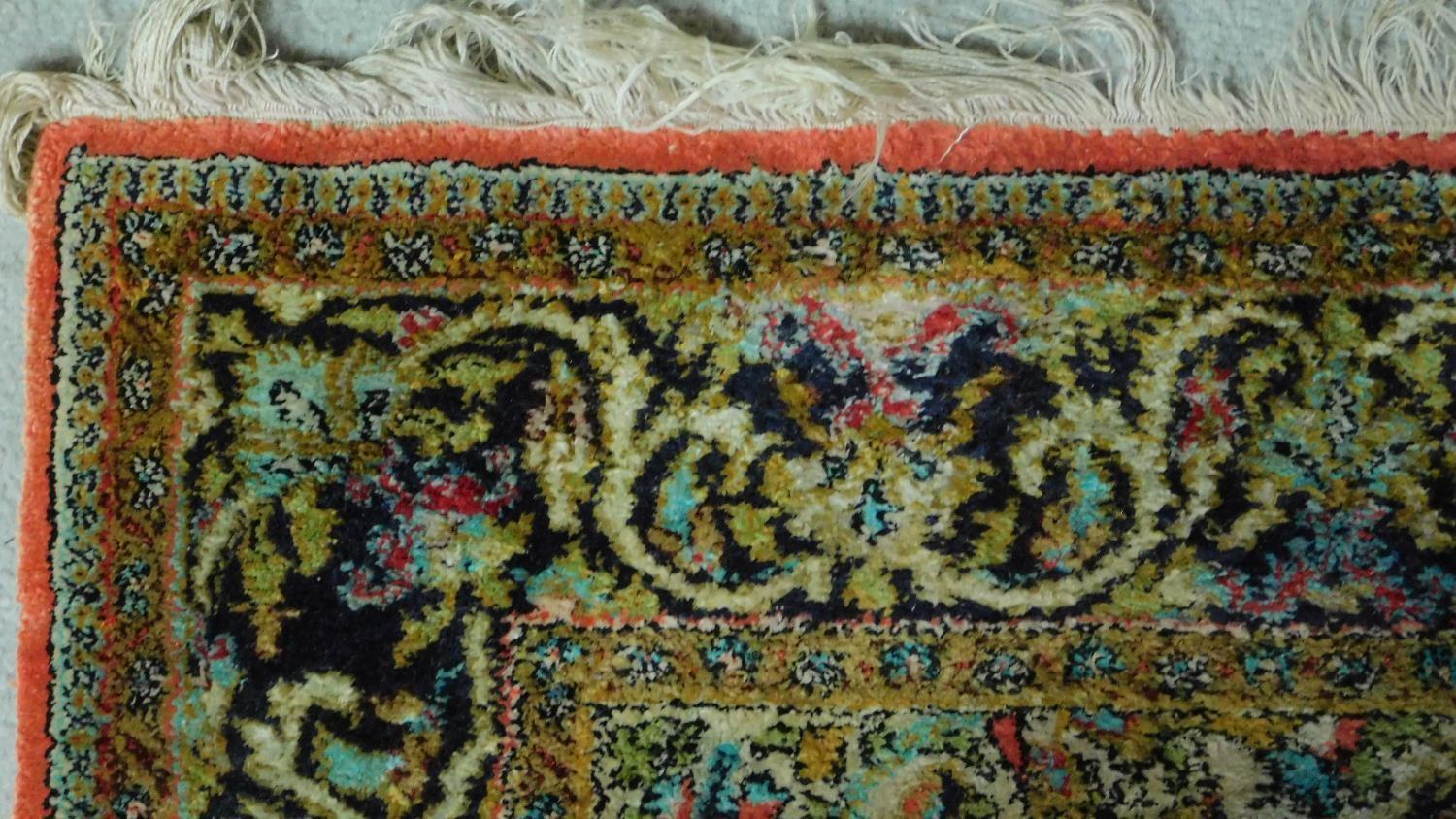 A Persian Sarouk Style rug, the central double pendant medallion with repeating petal motifs, on - Image 3 of 4