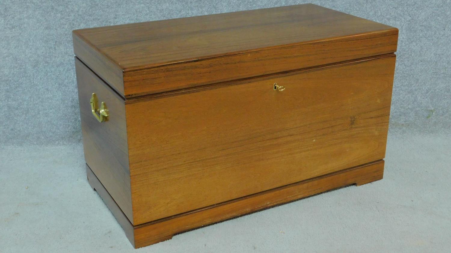 A 1950's Danish rosewood blanket box fitted with two velvet lined sliding shelves by designer Kaj - Image 3 of 11