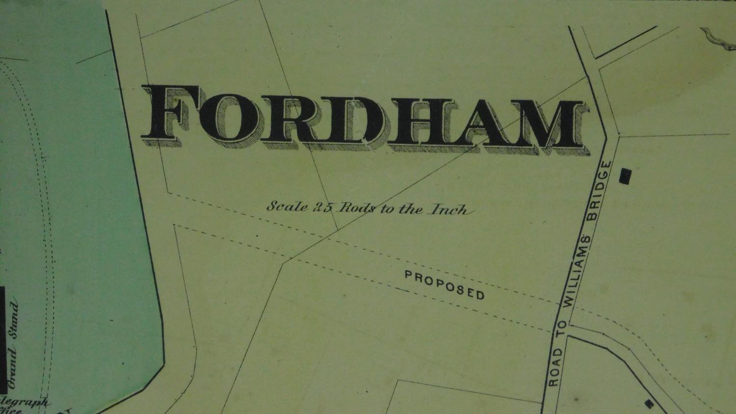 A framed and glazed vintage map of Fordham. 73x54cm - Image 3 of 4