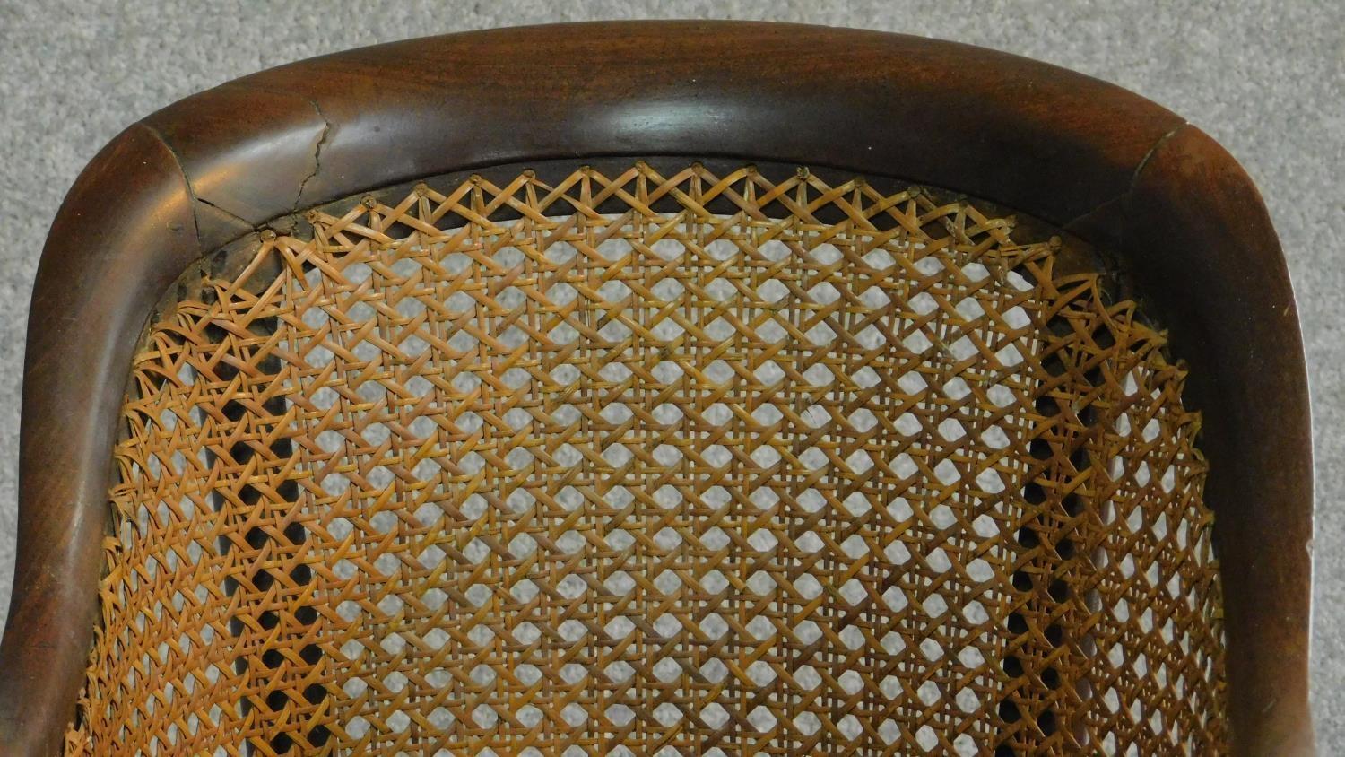 A Georgian mahogany child's bergere armchair on base with reeded swept supports. H.91cm - Image 3 of 5