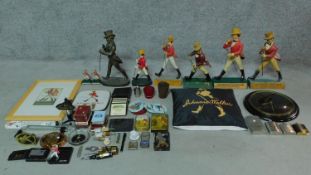 An extensive collection of Johnny Walker memorabilia and advertising items including vintage