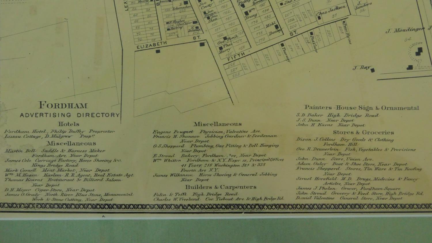 A framed and glazed vintage map of Fordham. 73x54cm - Image 4 of 4