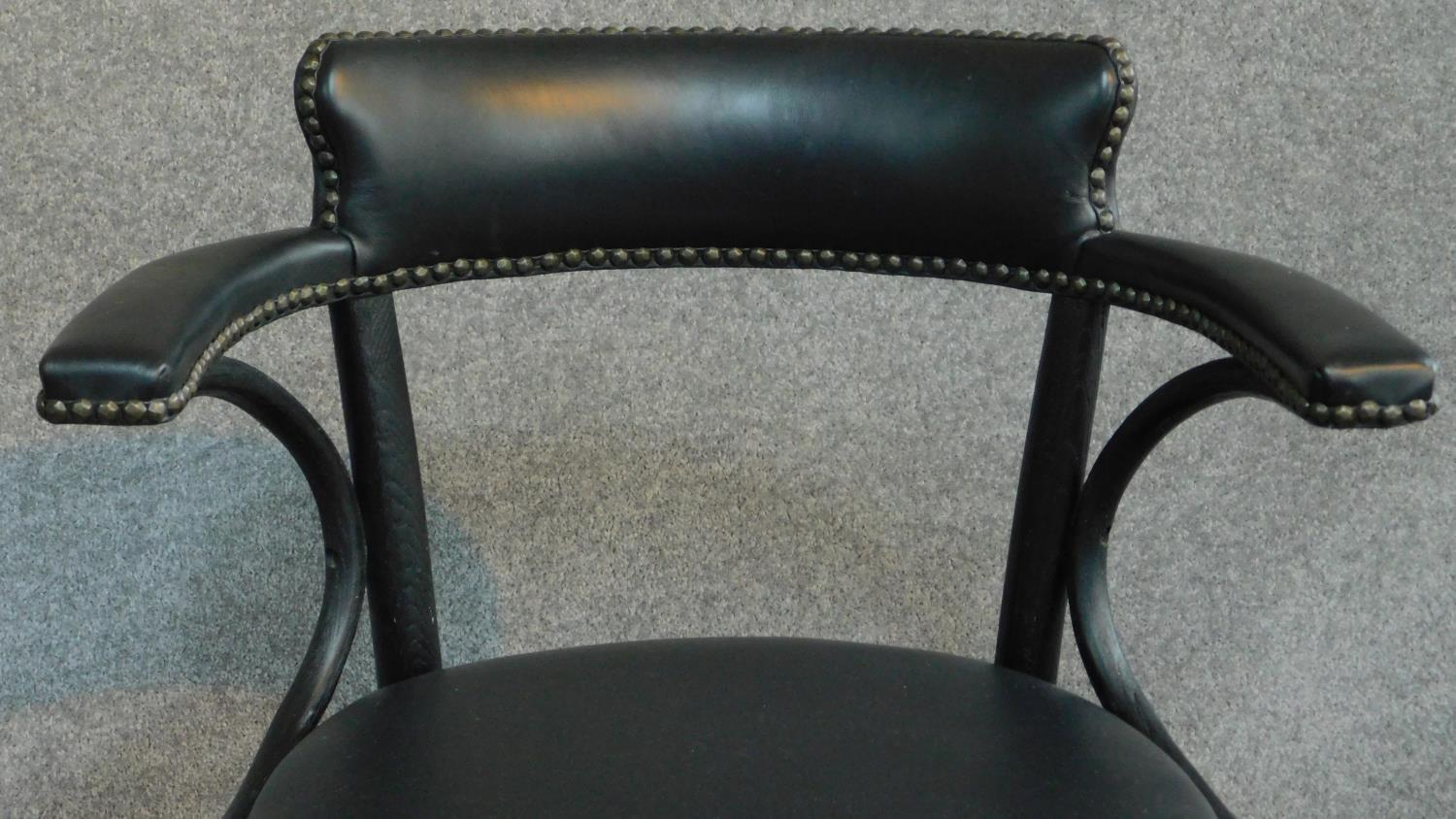 A set of three ebonised bentwood style bar chairs. H.98cm - Image 3 of 5